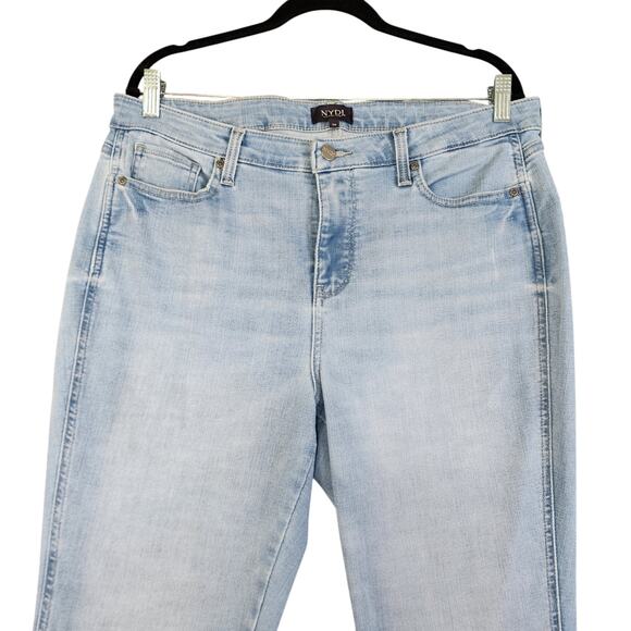 NYDJ Womens Chloe Side Vented Hem Capri Stretch Denim Jeans Size 14 Easley Blue - Picture 3 of 14